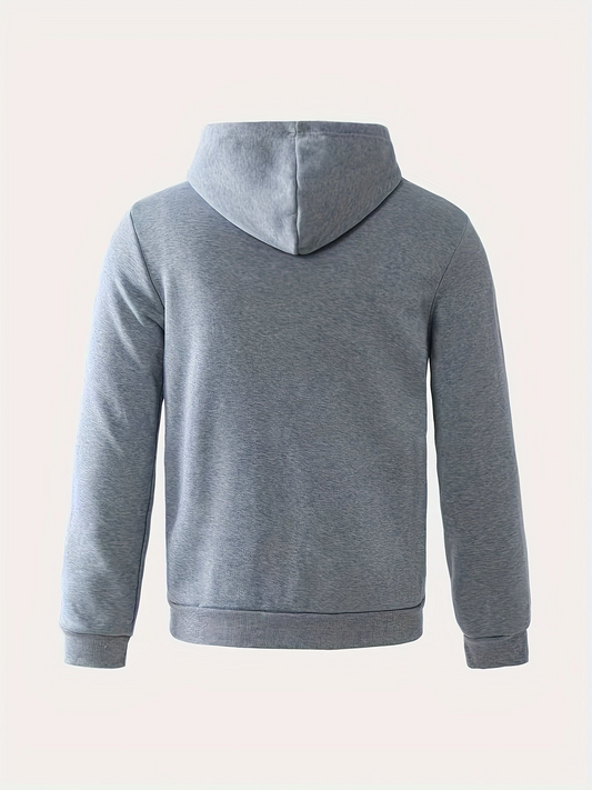 Zweifarbig abgesetzter Kapuzenpullover mit Reißverschluss für Herren