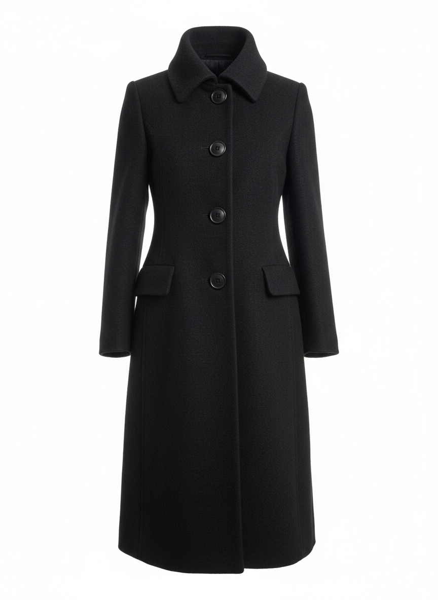 Damen Wintermantel mit Knopfleiste und Kragen