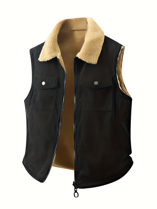Kordweste mit Sherpa-Kragen für Herren