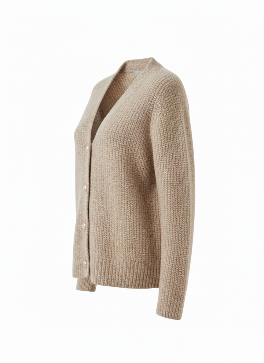 Damenpullover mit Knopfleiste und geradem Schnitt